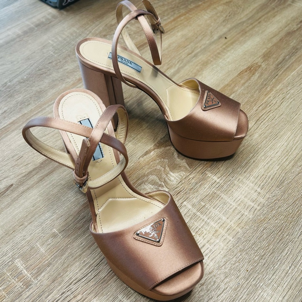 Prada Women's Logo Platform Sandals
